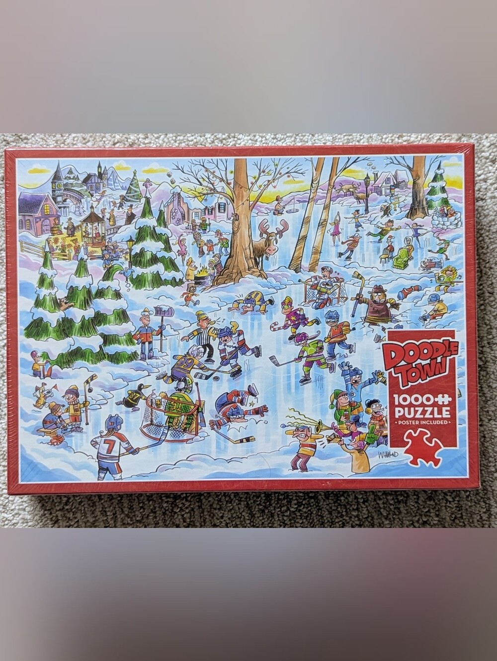 Cobble Hill Doodle Town - Hockey Winter Wonderland 1000-Piece (Brand New)